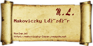 Makoviczky Lázár névjegykártya